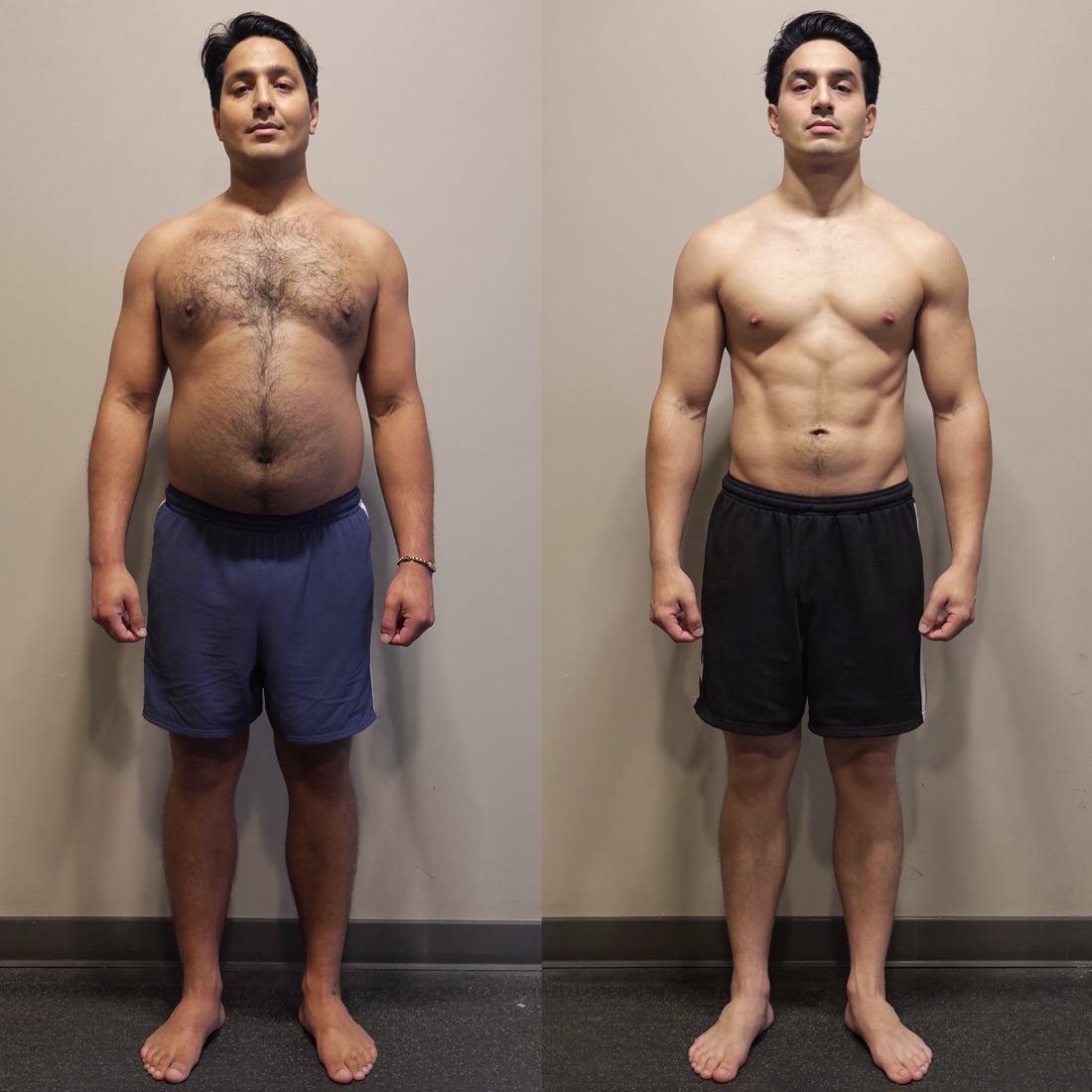 Client weight-loss transformation